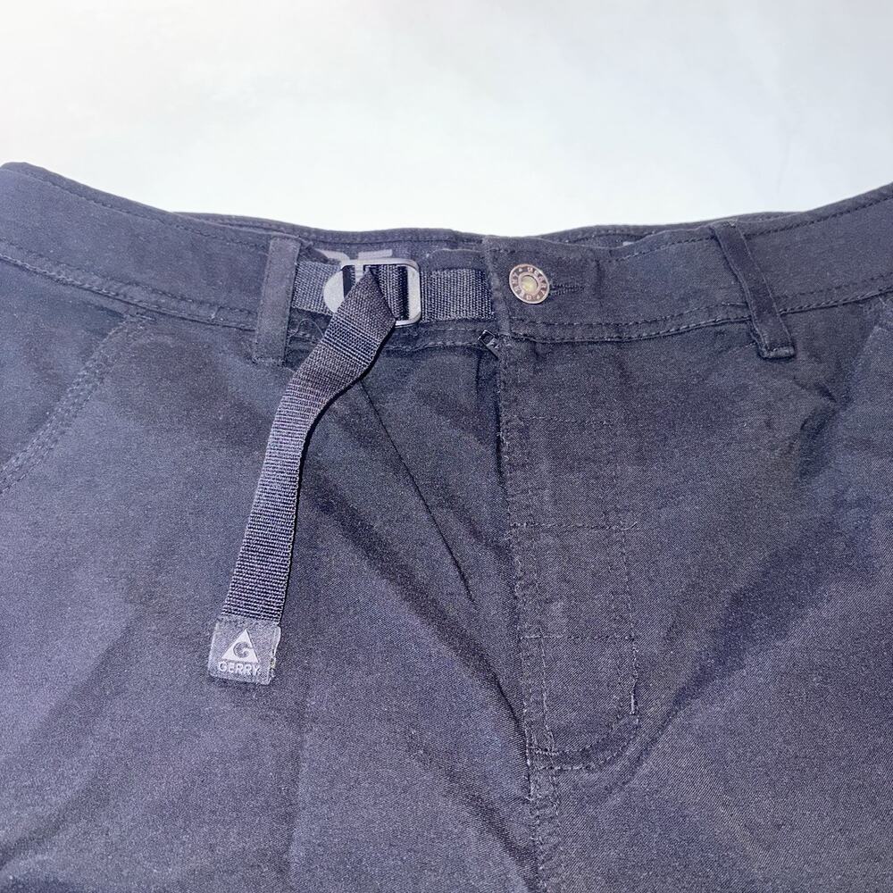 Gerry Casual Men Size 32 Black Cargo Shorts with Strap & Buckle Outdoors Rugged - Picture 4 of 9
